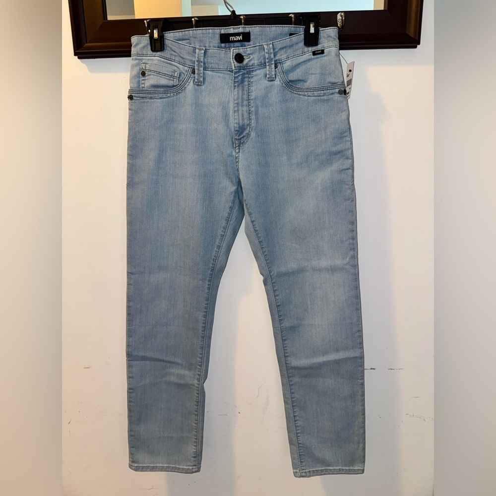 NWT Mavi Men's Sky Blue Straight Leg Jeans Size 33x30